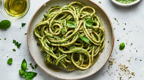 matcha, pesto, basil, antioxidants, nutrient-rich, cheese, pine nuts, extra virgin olive oil, mortar and pestle, matcha green tea leaves, matcha tea, matcha green, matcha green tea, matcha powder, matcha tea powder, matcha powder tea,