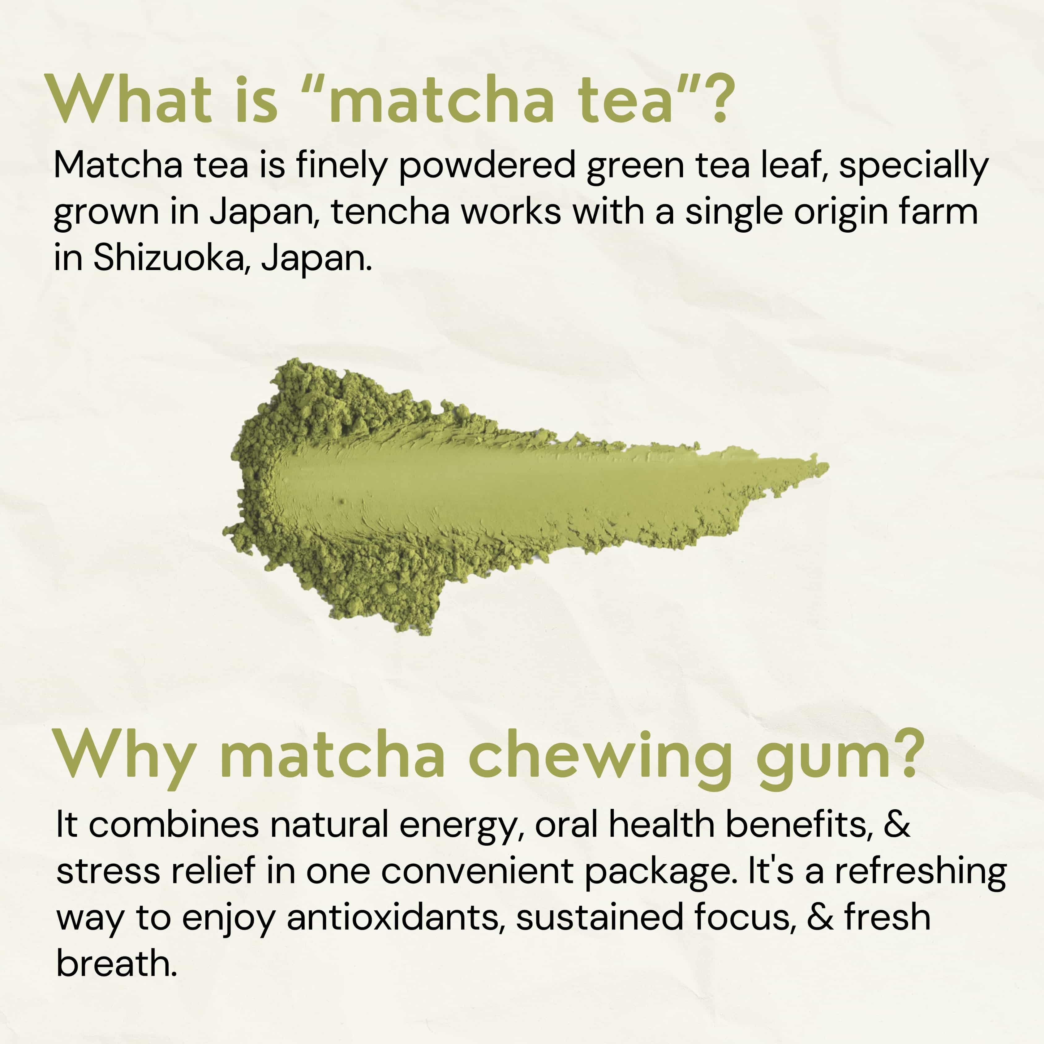 Japanese Matcha Chewing Gum | (Tencha x Gud Gum)