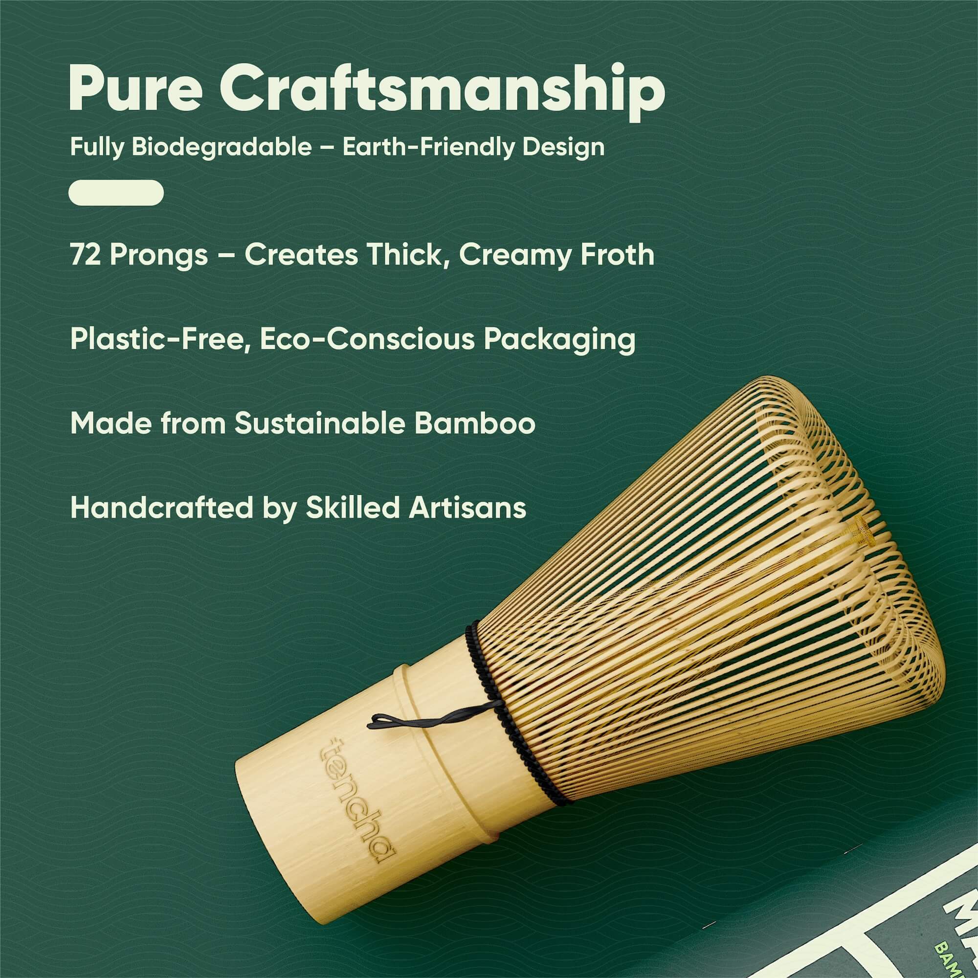 Bamboo Matcha Whisk - 72 Prongs | Handmade