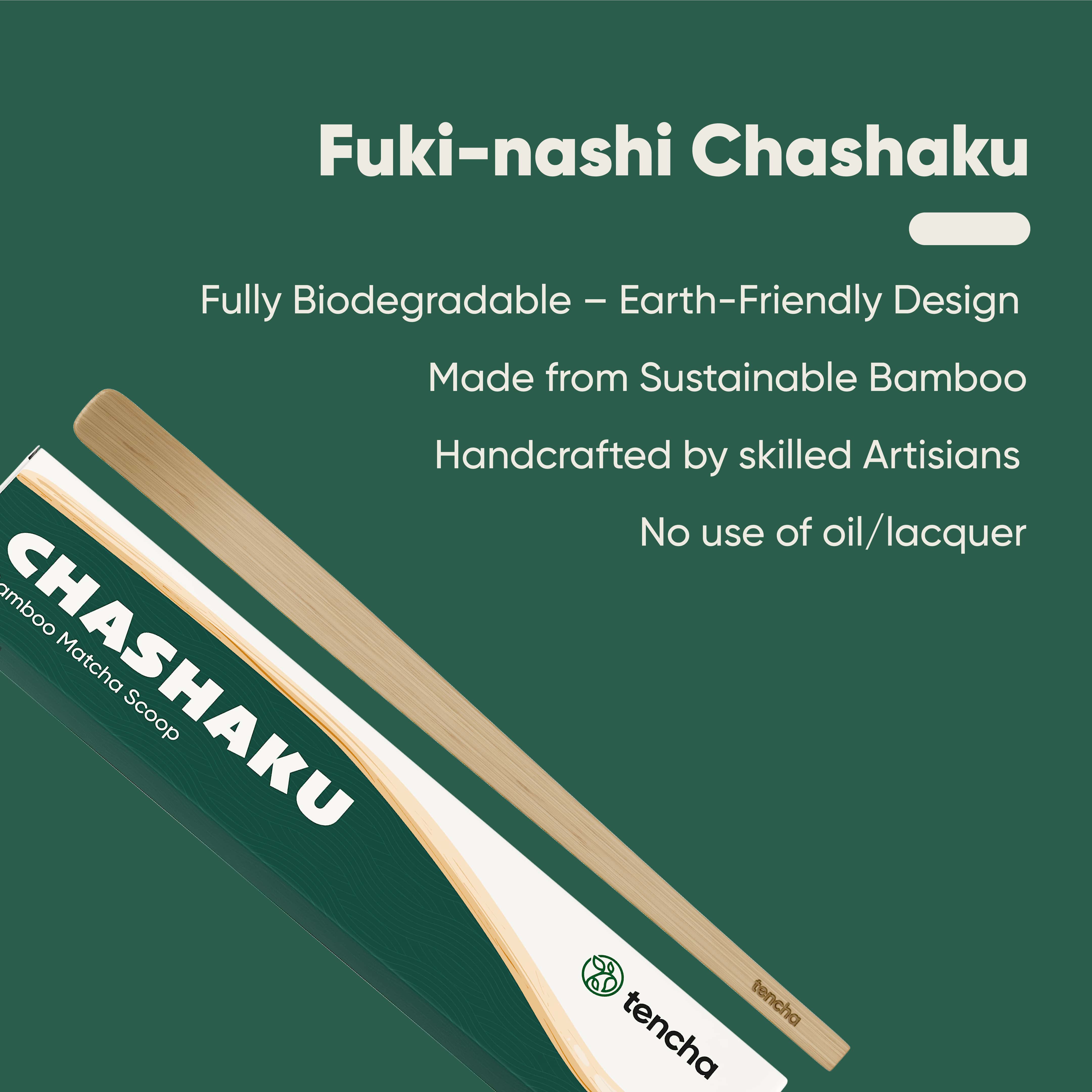 Fuki-nashi Chashaku | Natural Bamboo | Pack of 2