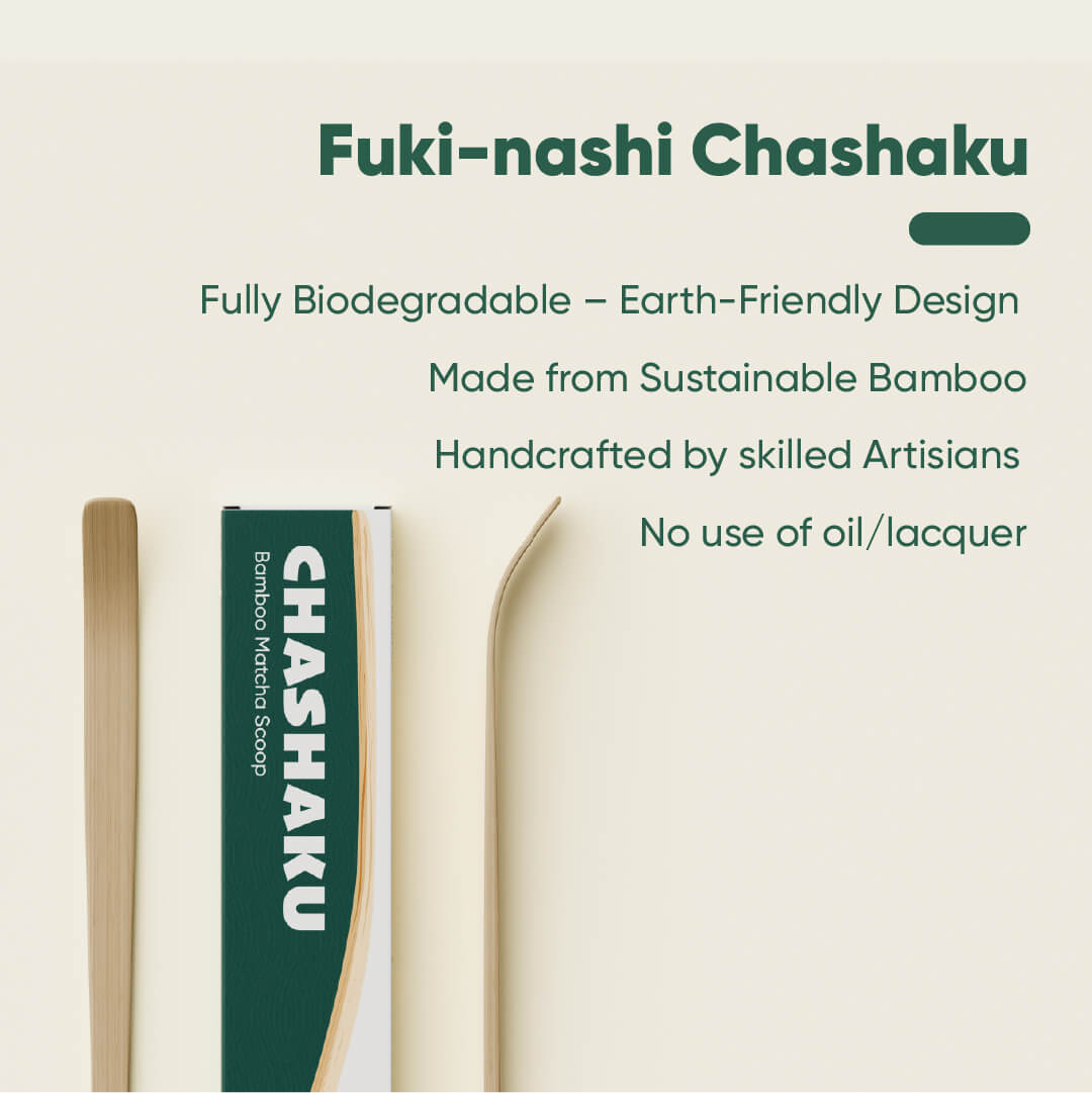 Fuki-nashi Chashaku | Natural Bamboo | Pack of 2