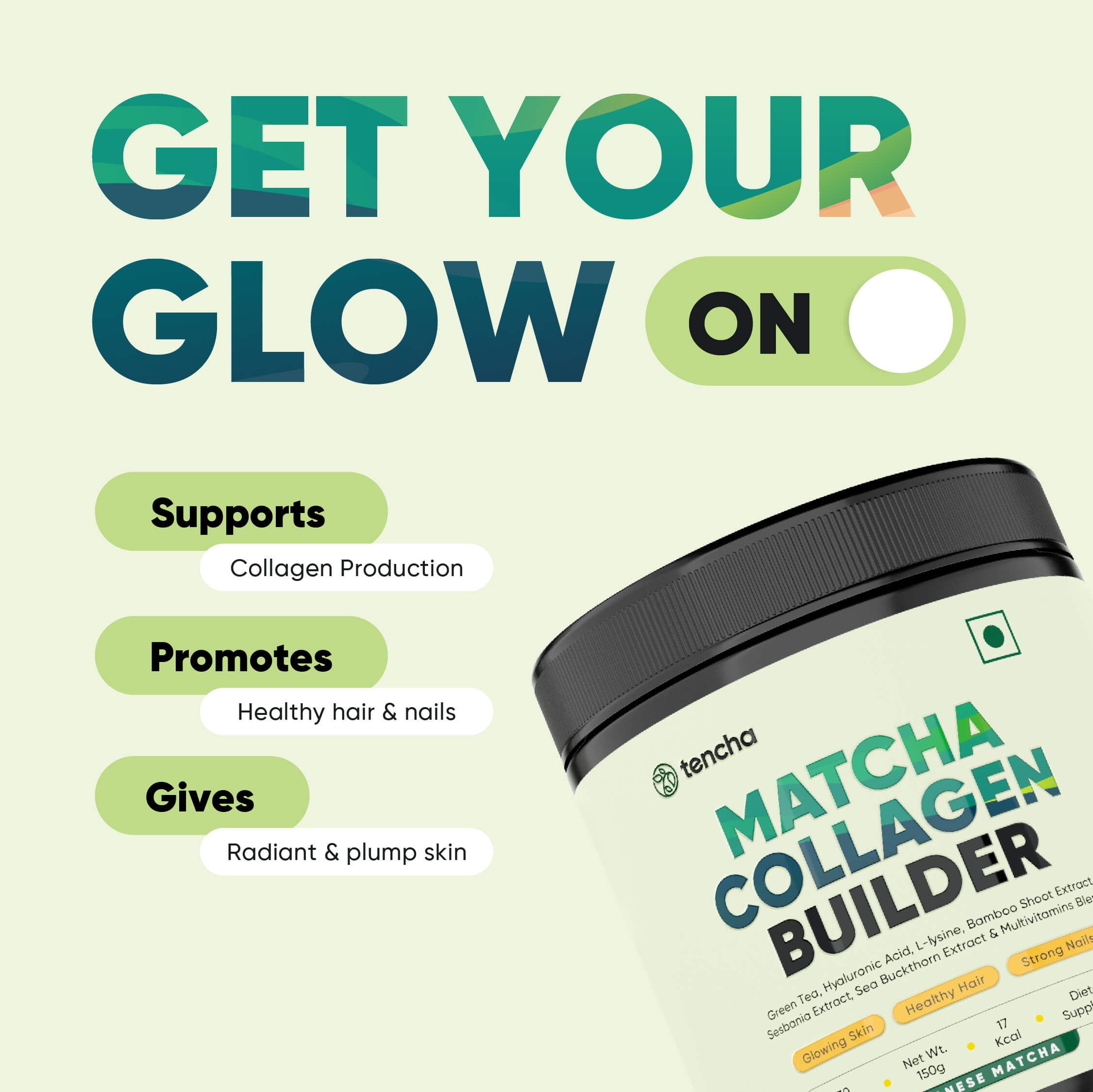 Matcha Collagen Builder | Silica, Biotin & Hyaluronic Acid Blend