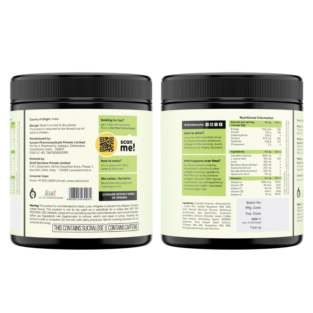 Collagen Builder | Silica, Biotin & Hyaluronic Acid Blend | With Japanese Matcha Green Tea