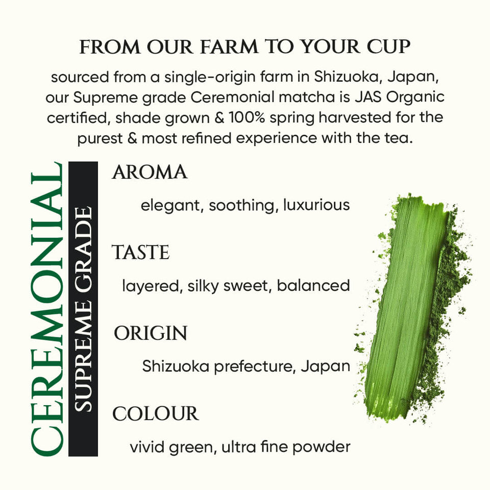 Ceremonial Matcha Green Tea | Supreme Grade | JAS Organic Certified | Shizuoka - Japan