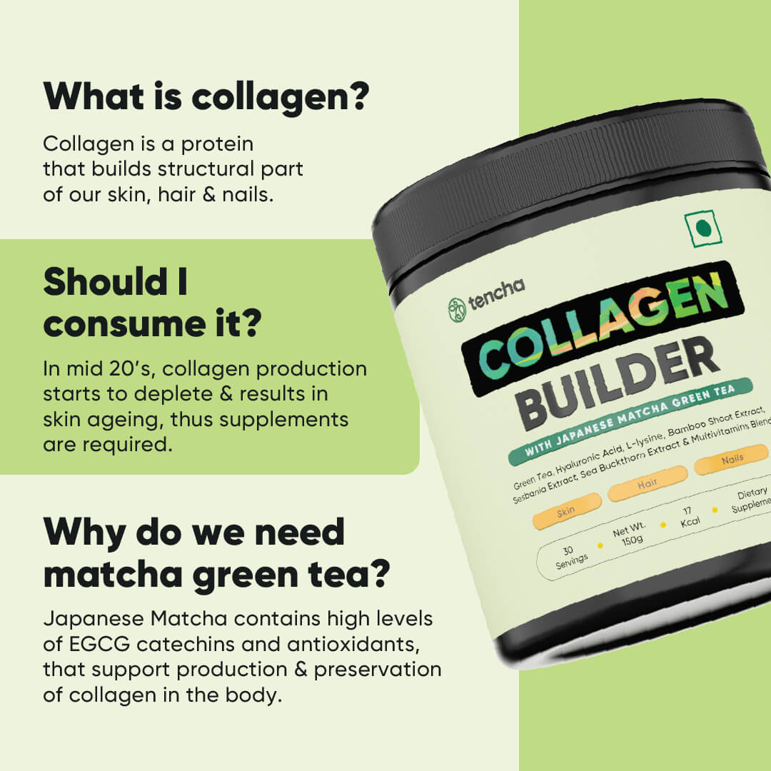 Collagen Builder | Silica, Biotin & Hyaluronic Acid Blend | With Japanese Matcha Green Tea
