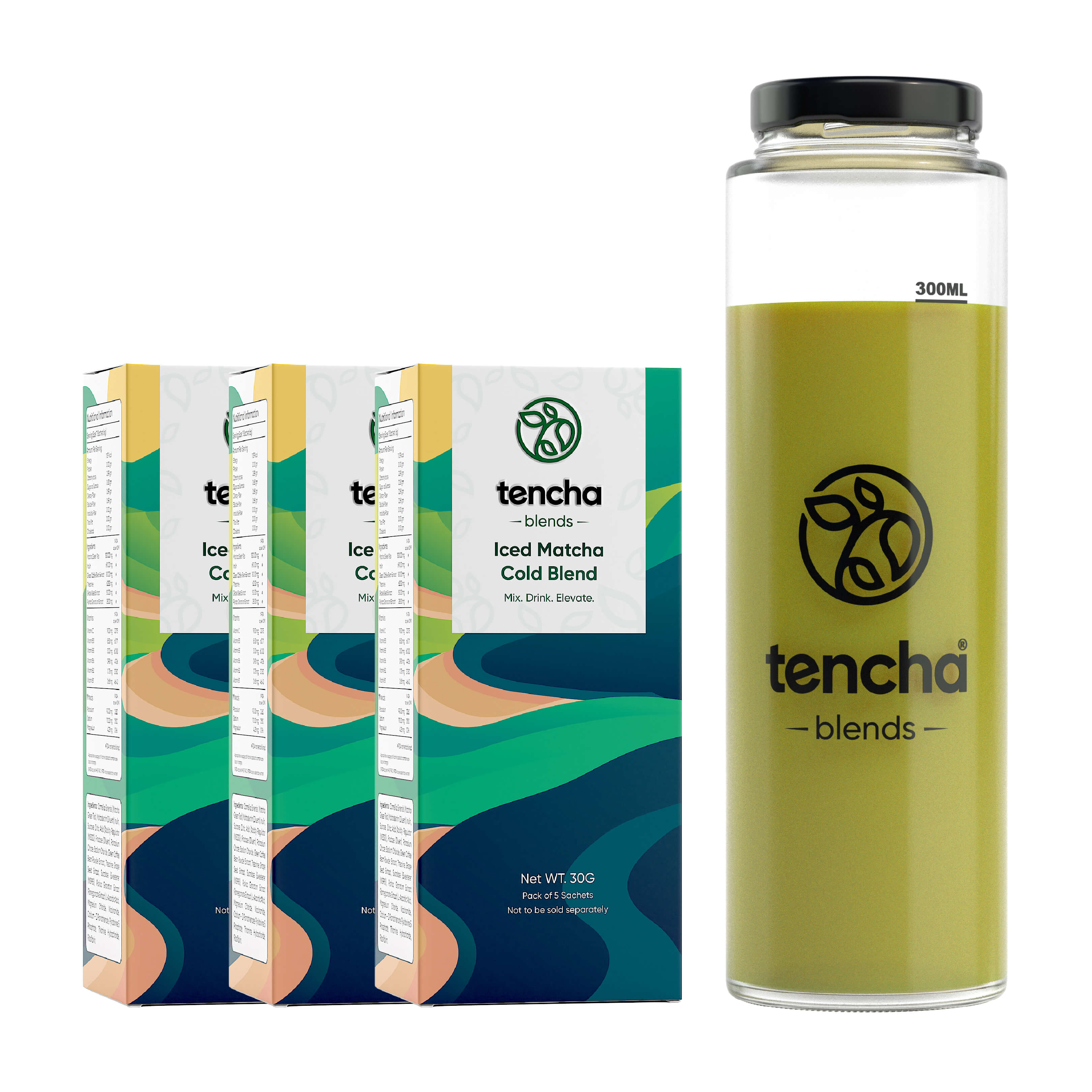 iced matcha mono carton and glass tumbler by Tencha